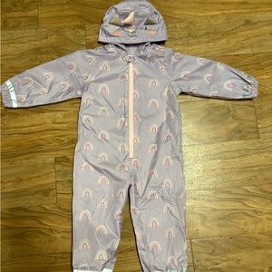 Little girls unicorn rain jumper